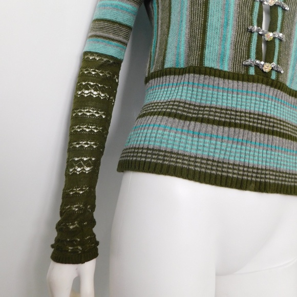 Illsi green blue Embellished crochet sweater - Picture 5 of 8